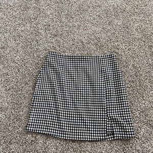 black and white plaid skirt